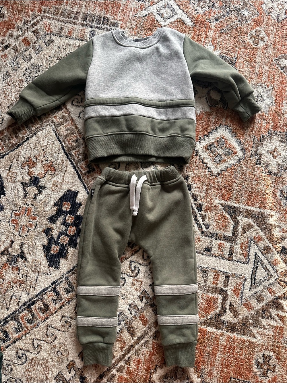 Olive + Scout Kids Olive Green Two-Piece Sweat Set - Brand